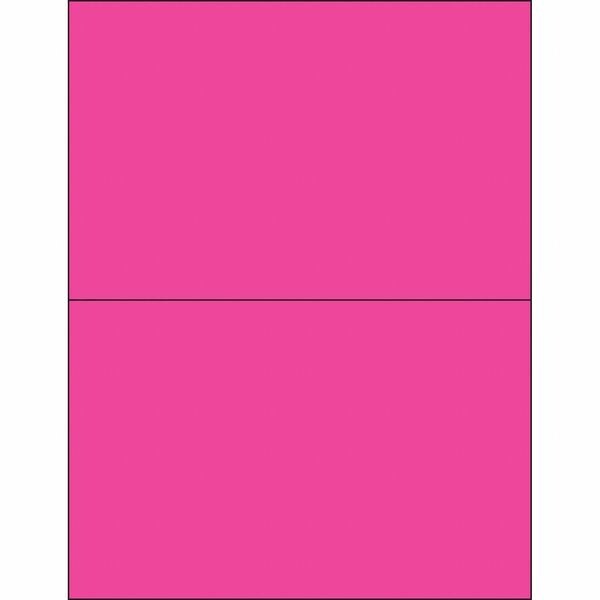 Tape Logic Removable Rectangle Laser Labels, 8 1/2" x 5 1/2", Fluorescent Pink, PK200
