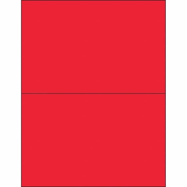 Tape Logic Removable Rectangle Laser Labels, 8 1/2" x 5 1/2", Fluorescent Red, PK200