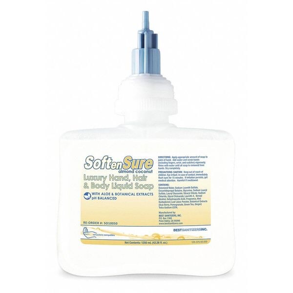 Hair and Body Liquid Soap, 1.25L, PK6