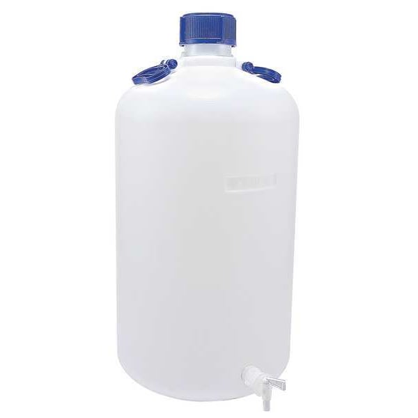 Carboy, 50 L Capacity - mL, 13.2 gal Capacity - oz, Screw On/Spigot Closure, HDPE, White