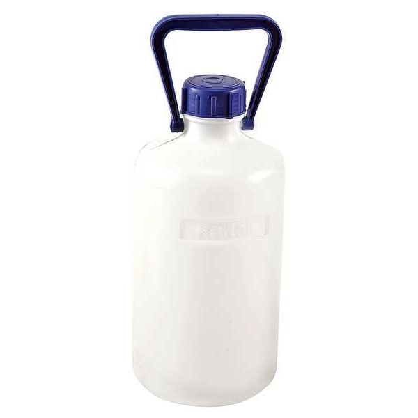 Carboy, 5 L Capacity - mL, 1.32 gal Capacity - oz, Screw On Closure, HDPE, Integral Shoulder Handle