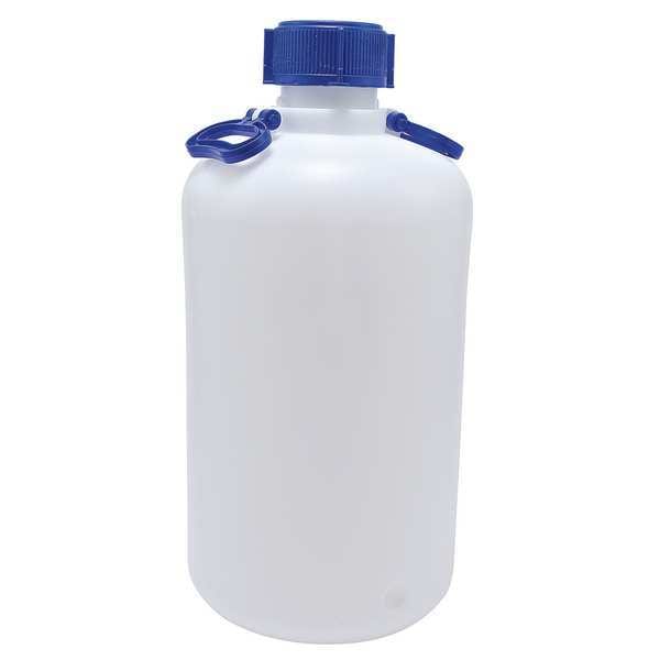 Carboy, 25 L Capacity - mL, 6.6 gal Capacity - oz, Screw On Closure, HDPE, Integral Shoulder Handle