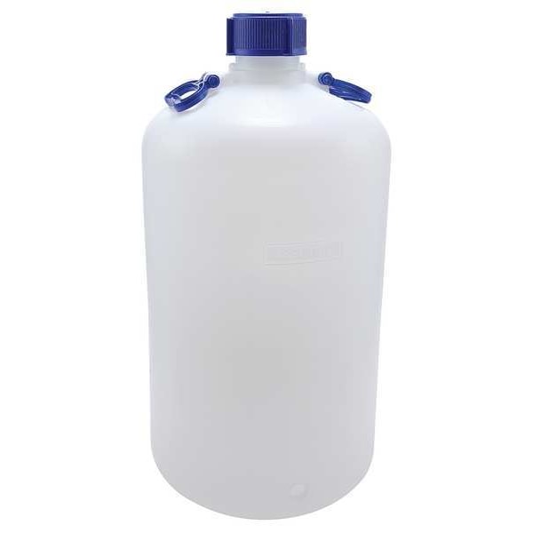 Carboy, 50 L Capacity - mL, 13.2 gal Capacity - oz, Screw On Closure, HDPE, White, 27-3/5 in H