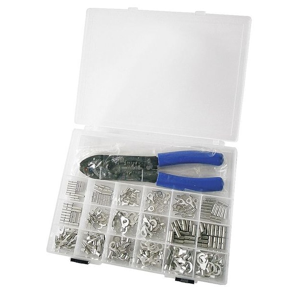 Wire Connector & Terminal Kit, 10 AWG, Not Applicable, Bare Insulated, Blue, Red, Yellow