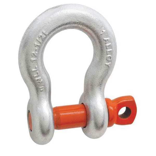 1-1/4" Alloy Anchor Shackle, Screw Pin, Forged Alloy, Galvanized