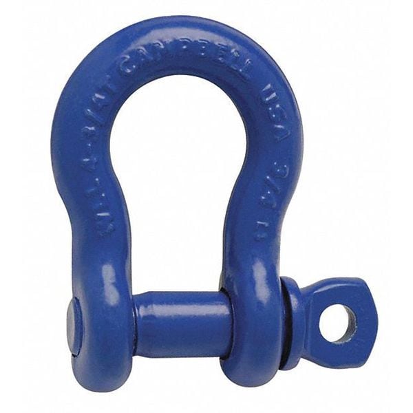 1-1/2" Anchor Shackle, Screw Pin, Forged Carbon Steel, Painted Blue