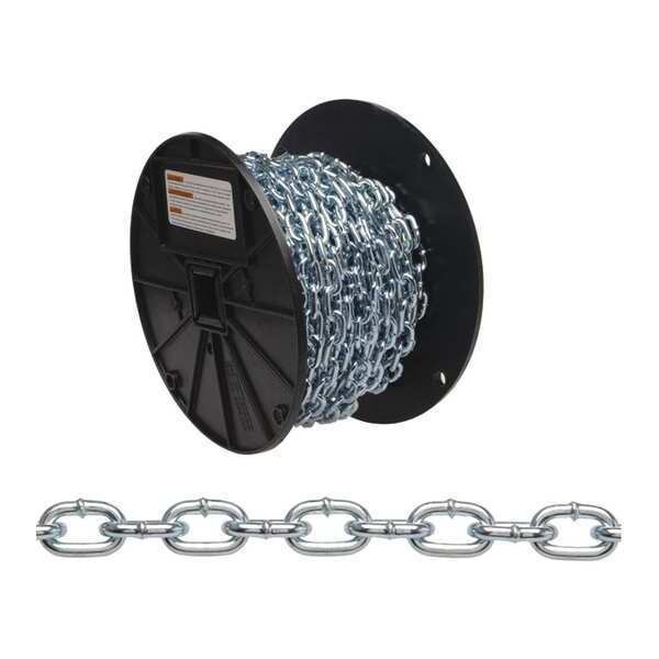 No. 4 Straight Link Machine Chain, Zinc Plated, 100' per Reel