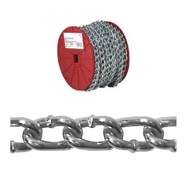 2/0 Twist Link Machine Chain, Zinc Plated, 70' per Reel