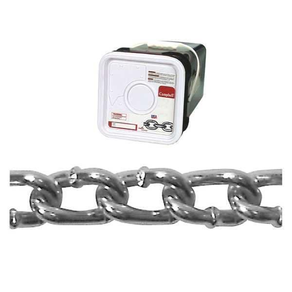 2/0 Twist Link Machine Chain, Zinc Plated, 175' per Square Pail