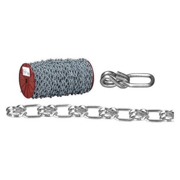 1/0 Lock Link Single Loop Chain, Wrapped, Galvanized, 250' per Reel