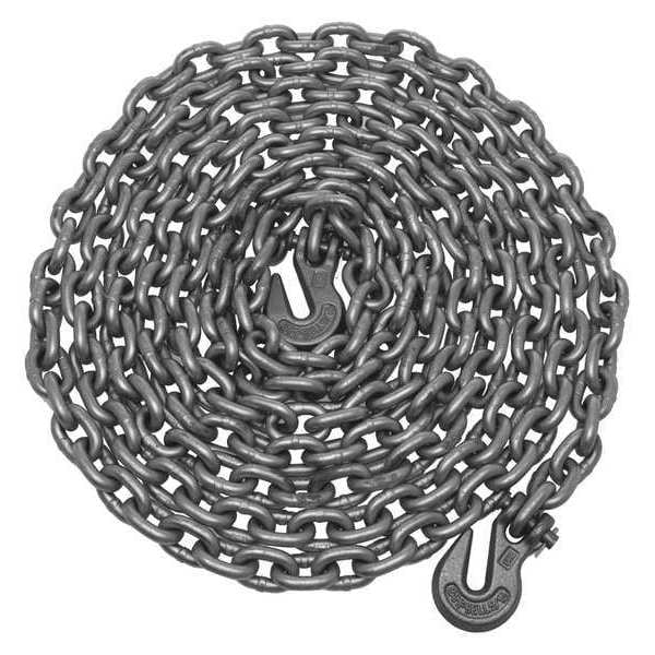 5/16" x 12' Grade 43 High Test Hi-Vis Tow Chain w/ Clevis Grab Hooks, 1 per Bag
