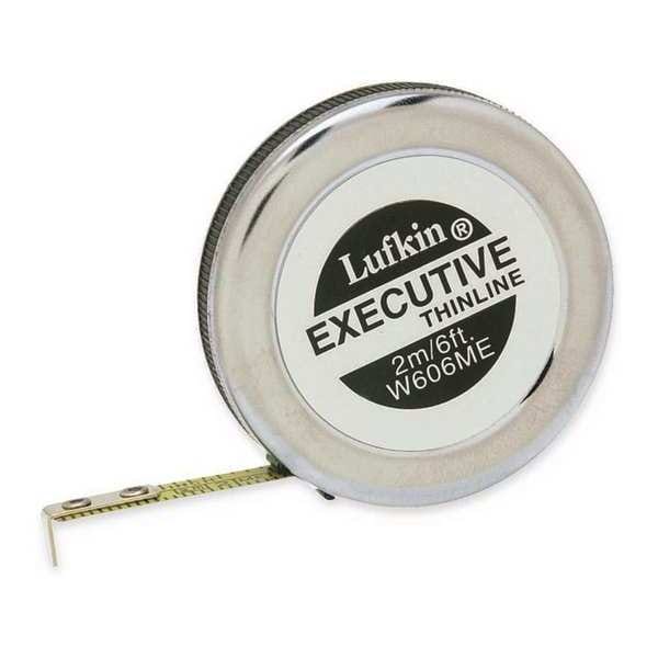 1/4" x 2m/6' Executive Thinline Yellow Clad Pocket SAE/Metric Tape Measure