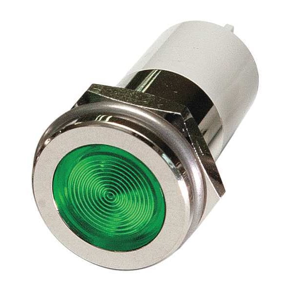 Flat Indicator Light, Green, 12VDC