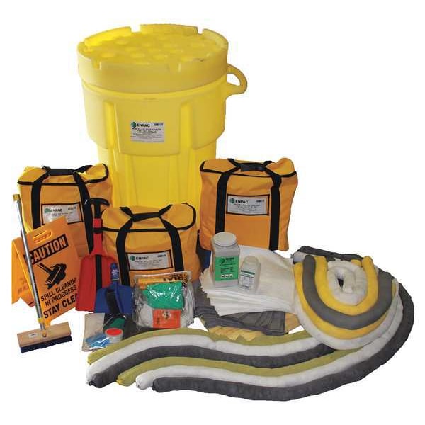 Spill Kit, 95 gal Capacity, Drum, Yellow, 14