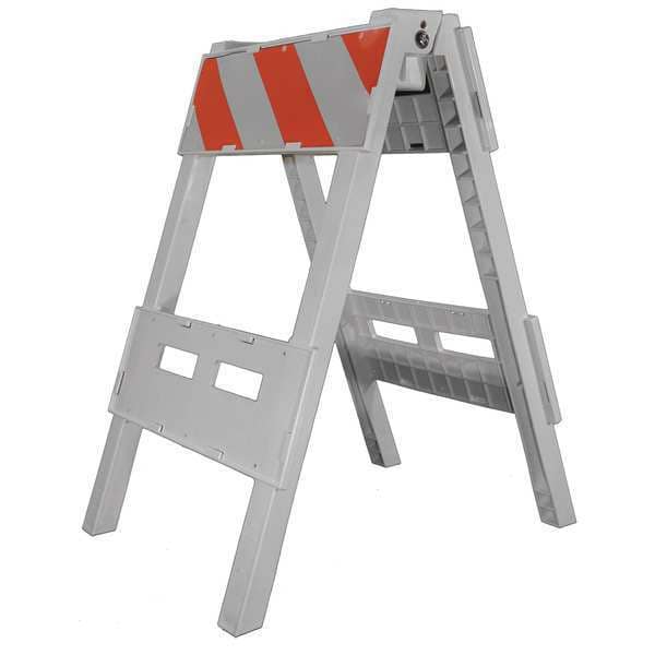 PLASTX TYPE II BARRICADE 8T/8B EGR SHE, Engineer, 52 in Height, Orange/White