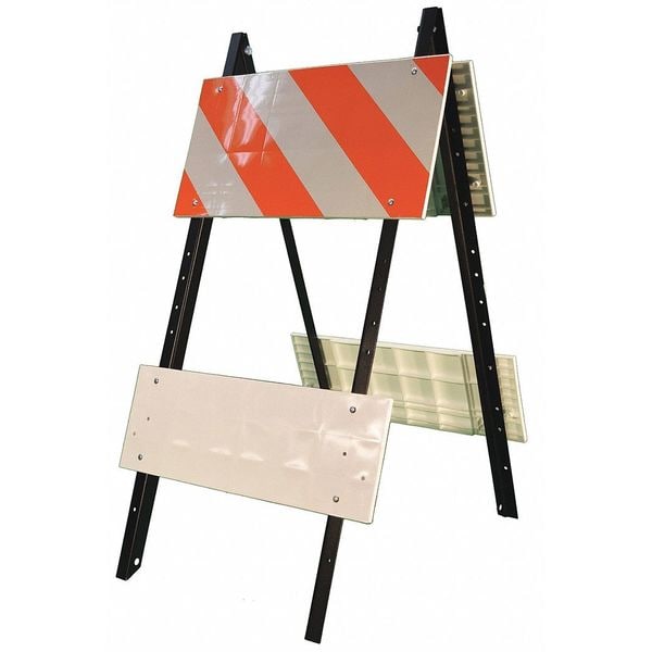 STEELCADE BARRICADE TYPE I 12/8 EGR TO, Engineer, 41 in Height, Orange/White