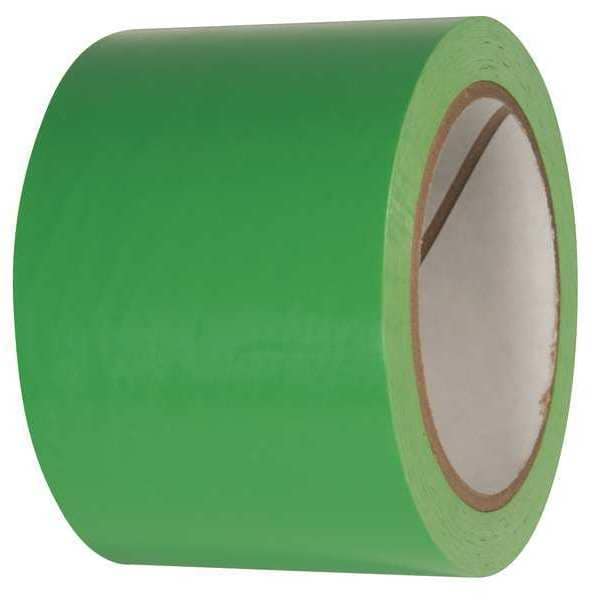 Floor Marking Tape, vinyl, No Legend, Green, 3 in W., 2.4 mil Thickness, 2 PK
