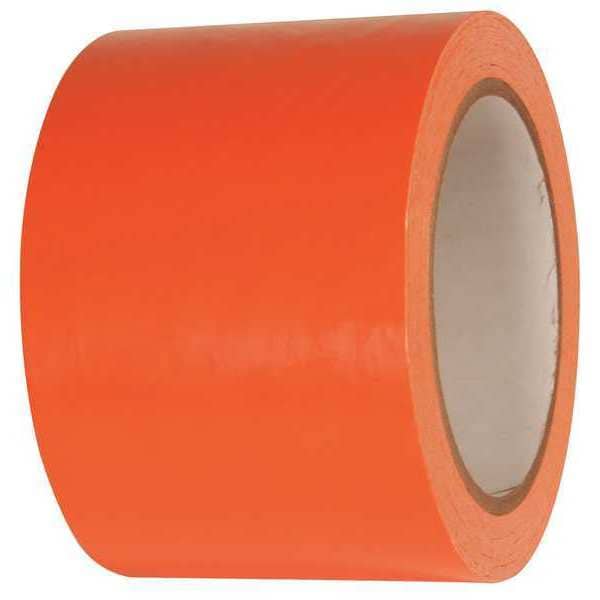 Floor Marking Tape, vinyl, No Legend, Orange, 3 in W., 2.4 mil Thickness, 2 PK