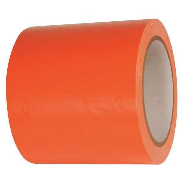 Floor Marking Tape, vinyl, No Legend, Orange, 4 in W., 2.4 mil Thickness, 2 PK