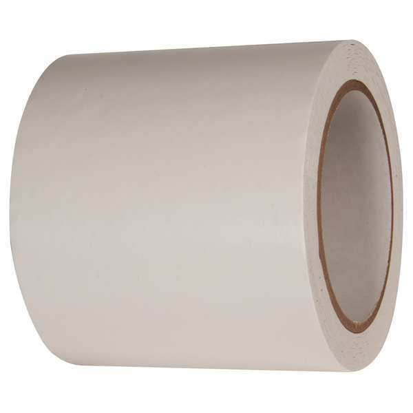 Floor Marking Tape, vinyl, No Legend, White, 4 in W., 2.2 mil Thickness, 2 PK