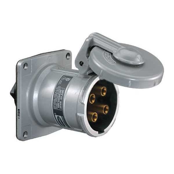 Receptacle Connector, 60 A, 250/600V AC, Single Phase, 2 Pole, Grounded Grounding, NEMA Not Rated