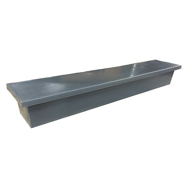 Tapered with Lid Storage Container W/ Lid, 12 in W x 8 in H, Gray, Plastic