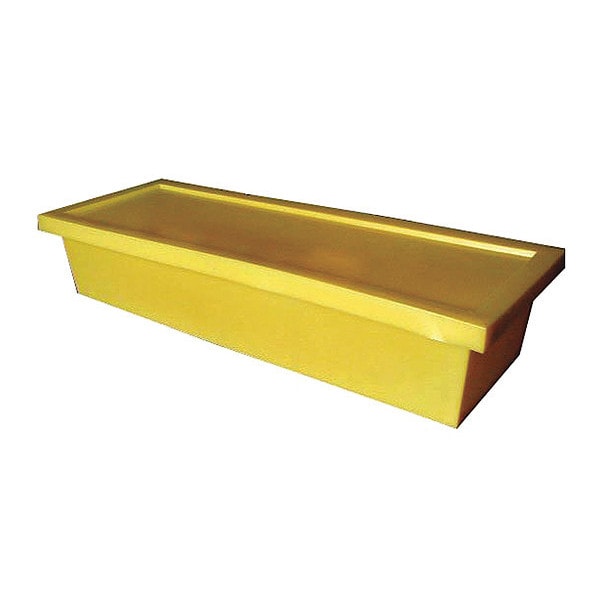 Tapered with Lid Storage Container W/ Lid, 42 in L x 15 in W x 8 in H, Gray, Plastic