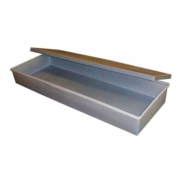 Storage Container W/ Lid, 22 in W x 7 in H, Gray, Plastic