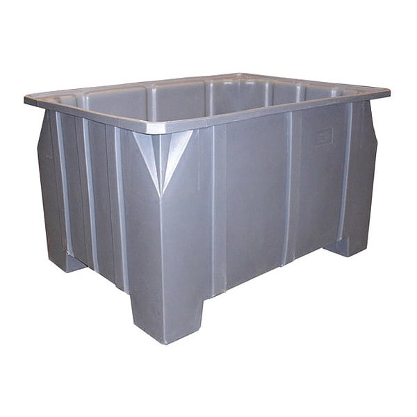Stacking Pallet Container 38 in W, 28 in H, Gray