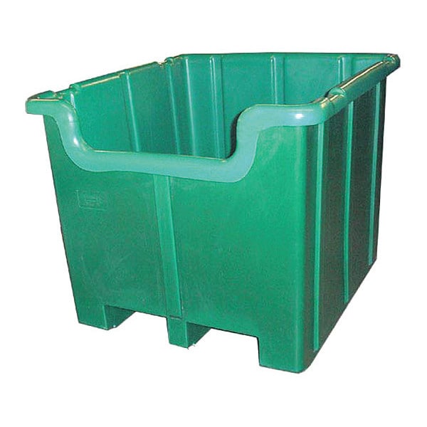 Drop-Front Pallet Container 37 in W, 32 in H, Gray