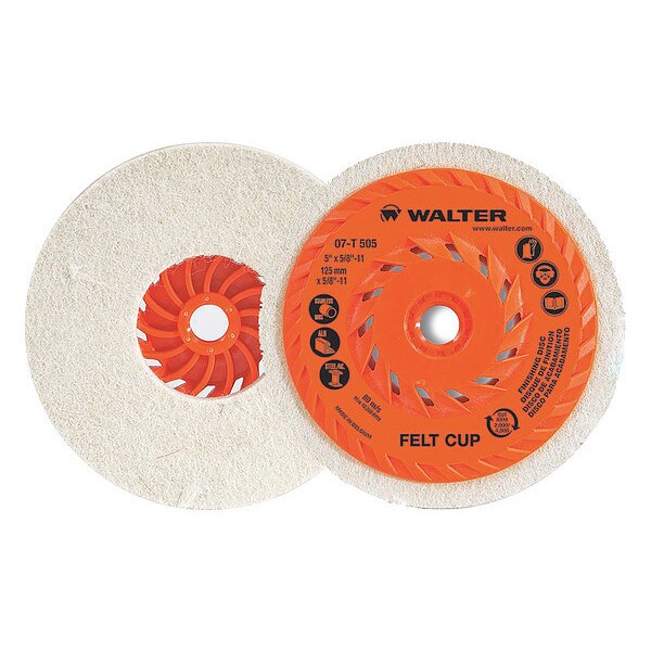 Finishing Felt Cup Disc, 5"x1/2"x5/8"