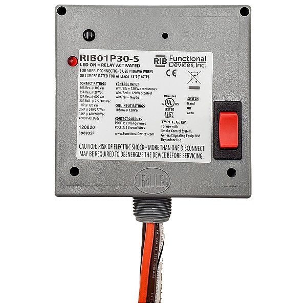 Enclosed Relay, 30A, DPST-N/O