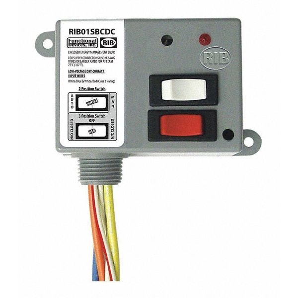 Enclosed Relay, 20A, SPDT/Override