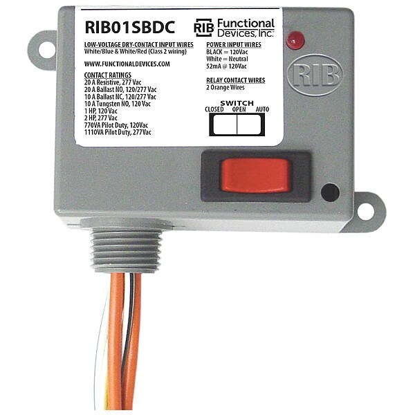 Enclosed Relay, 20A, SPST/Override,