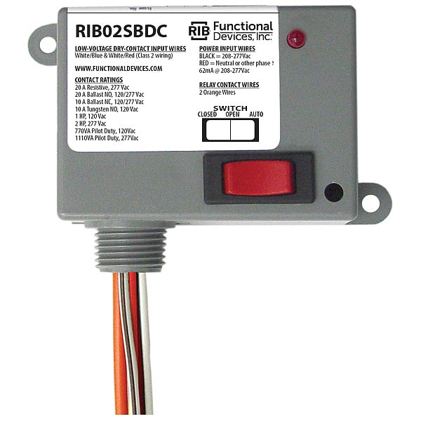 Enclosed Relay, 20A, SPST/Override