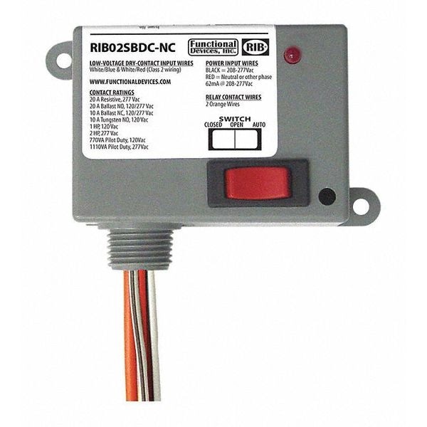 Enclosed Relay, 20A, SPST-N/C Override