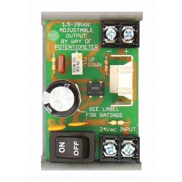 DC Power Supply, 24V AC, 1.5 to 14V DC, 300 mA, Track