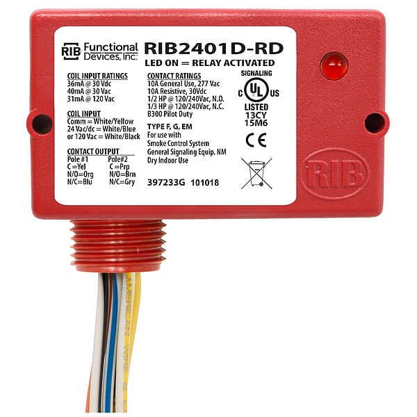 Enclosed Relay, 10A, DPDT