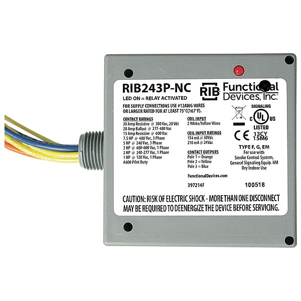 Enclosed Relay, 20A, 3PST-N/C