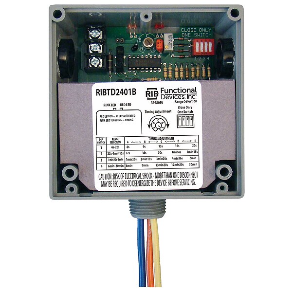 Enclosed Time Delay Relay, 20A, SPDT