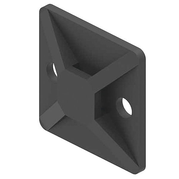 1" L, 1" W, natural Plastic Cable Tie Mounting Base, Basic Material: Nylon
