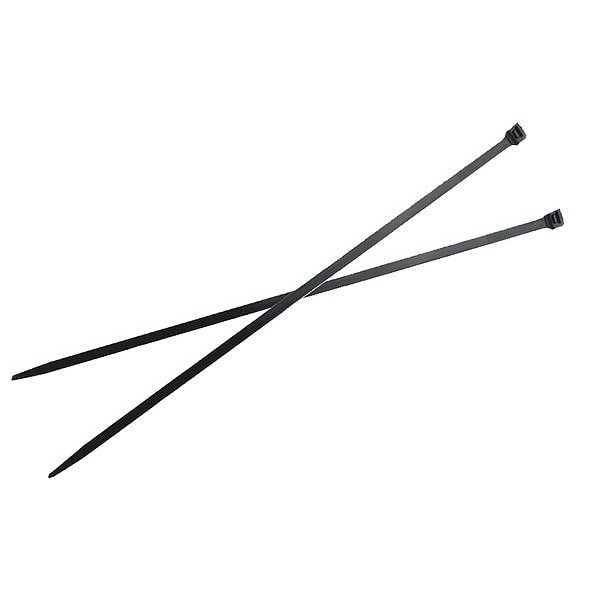 Cable Tie, 14-1/2 in L, 4 in Max Bundle Dia., Black, Nylon 6/6, 50 lb Strength