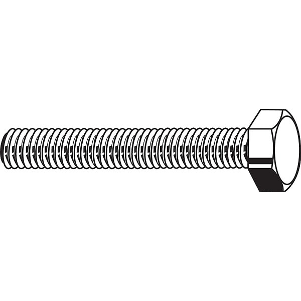 316, 5/16"-18 Hex Head Tap Bolt, Plain Stainless Steel, 1-3/4 in L, 50 PK