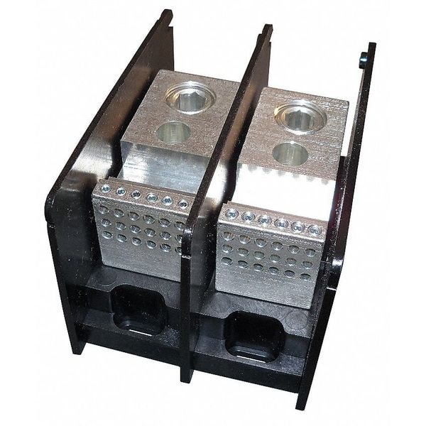 Power Distribution Block, Open, 2 Pole, 380 A Copper, 1,000 V AC/DC, Screw