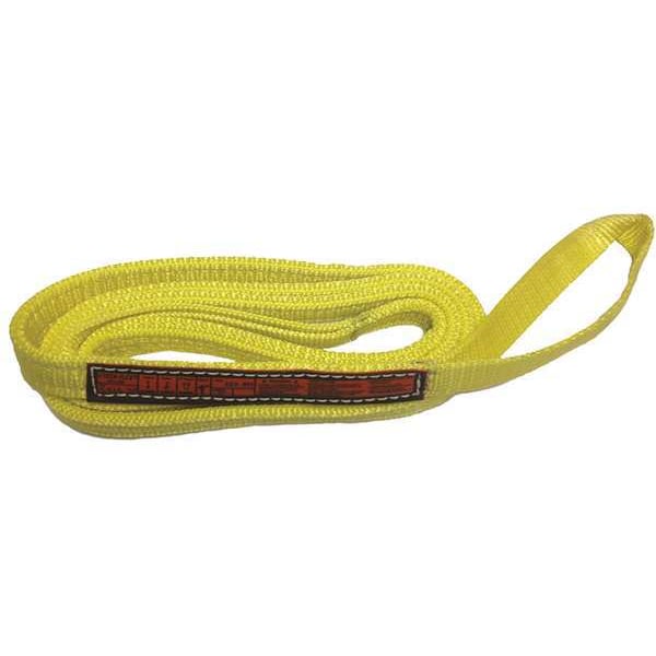 Synthetic Web Sling, Type 4, 10 ft L, 1 in W, Nylon, Yellow