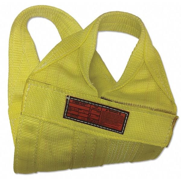 Synthetic Web Sling, Type 8, 12 ft L, 10 in W, Nylon, Yellow