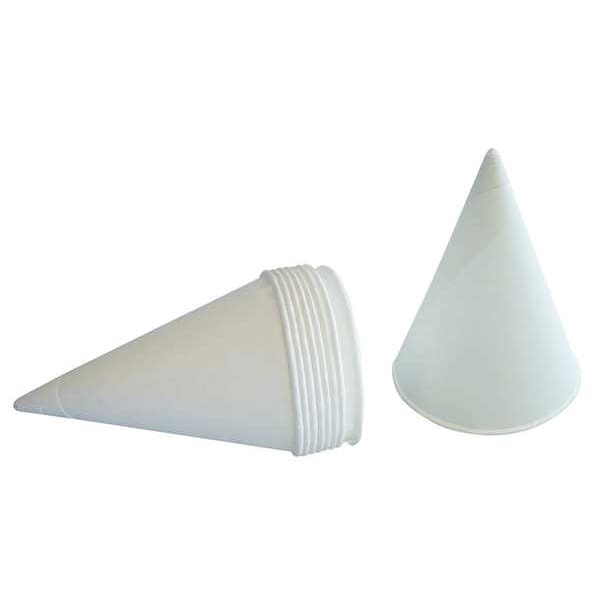 Disposable Cone Cup, Paper, 4.25 oz, White, 1000PK