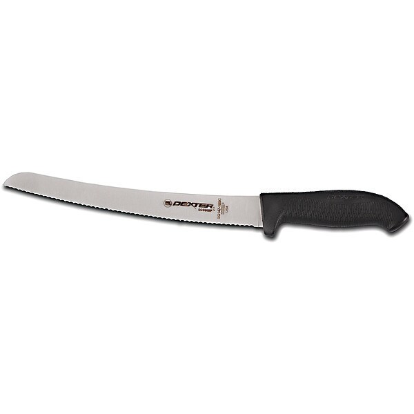 Scalloped Bread Knife Black Handle 10 In