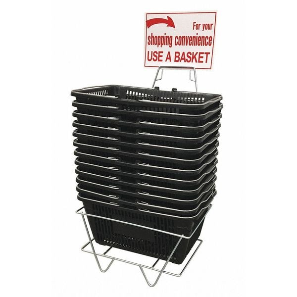 Hand Basket Set, Regular, Black, Plastic