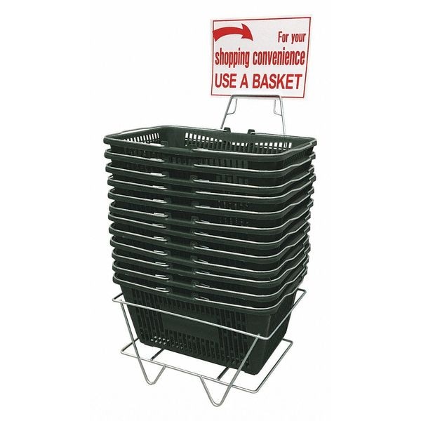 Hand Basket Set, Regular, Green, Plastic